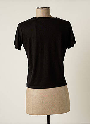 T-shirt sérigraphie floquée manches courtes noir TEDDY SMITH femme