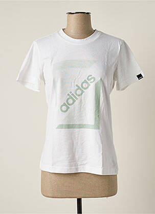 T-shirt sérigraphie manches courtes blanc ADIDAS femme