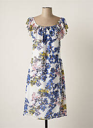 Robe mi-longue coupe fluide manches courtes bleu PEPPERCORN femme
