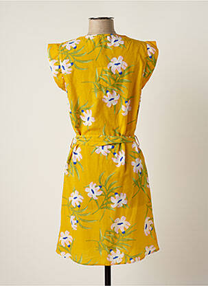 Robe courte coupe fluide manches courtes jaune FLAMANT ROSE femme