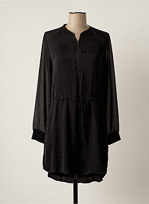 Robe courte manches longues manches longues noir KAPORAL femme