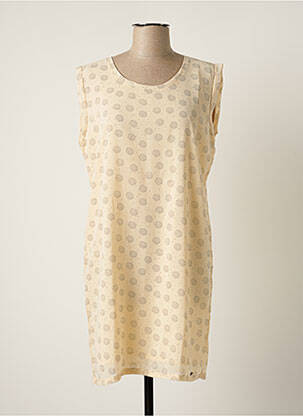 Robe courte fermeture zippée au dos manches courtes beige KAPORAL femme