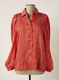 Chemisier tissage crêpe manches longues orange PAPILLONNE femme