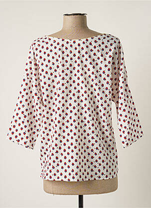 Blouse imprimé fantaisie manches 3/4 blanc FLAMANT ROSE femme