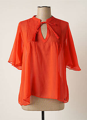 Blouse légère et transparente manches courtes orange KAPORAL femme