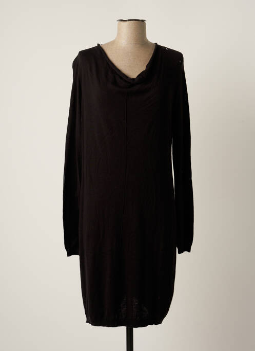 Robe mi-longue manches longues manches longues noir KAPORAL femme