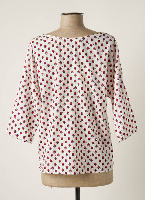 Blouse imprimé fantaisie manches 3/4 blanc FLAMANT ROSE femme