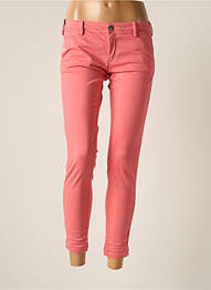 Pantalon chino taille basse taille basse rose TEDDY SMITH femme