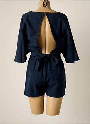 Combishort tissage crêpe manches 3/4 bleu TEDDY SMITH femme