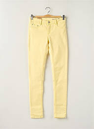 Pantalon slim tissage popeline taille normale jaune KAPORAL femme