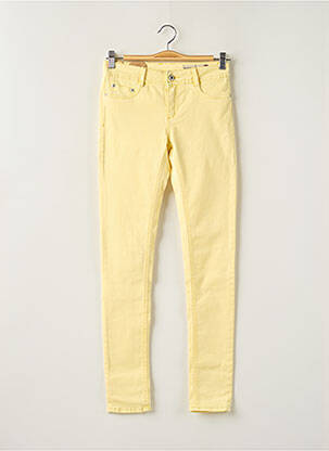 Pantalon slim tissage popeline taille normale jaune KAPORAL femme