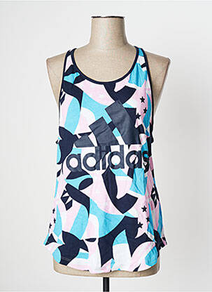 Débardeur stretch sans manche bleu ADIDAS femme