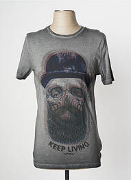 T-shirt coupe cintrée manches courtes gris KAPORAL homme