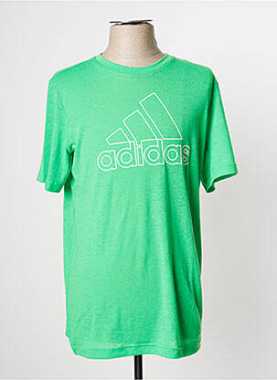 T-shirt stretch manches courtes vert ADIDAS fille