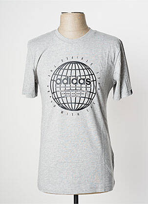 T-shirt gris ADIDAS pour homme