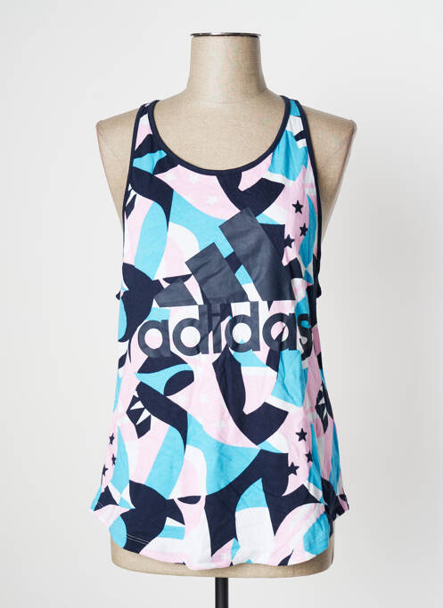 Débardeur stretch sans manche bleu ADIDAS femme