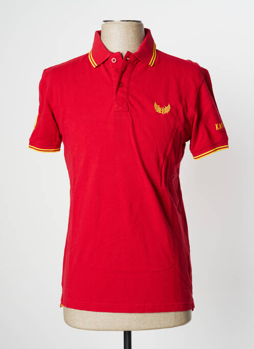 Polo broderie motifs brodés manches courtes rouge KAPORAL homme