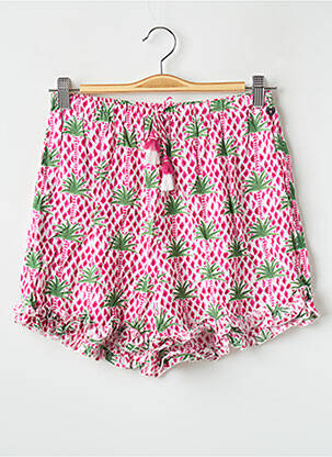 Short taille haute taille élastique rose TEDDY SMITH fille
