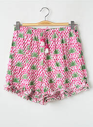 Short taille haute taille élastique rose TEDDY SMITH fille