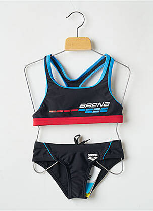 Maillot de bain 2 pièces stretch noir ARENA fille