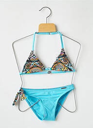 Maillot de bain 2 pièces imprimé fantaisie bleu GRAIN DE SABLE fille