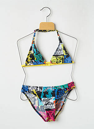 Maillot de bain 2 pièces imprimé fantaisie noir ARENA fille