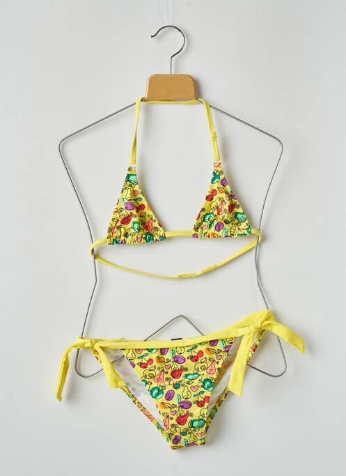 Maillot de bain 2 pièces imprimé fantaisie jaune ARENA fille