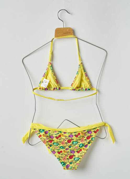 Maillot de bain 2 pièces imprimé fantaisie jaune ARENA fille