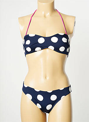 Maillot de bain 2 pièces stretch haut soutien-gorge moulé bleu ARENA femme