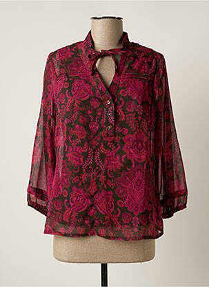 Blouse légère et transparente manches 3/4 rose CHRISTINE LAURE femme