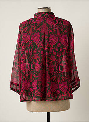 Blouse légère et transparente manches 3/4 rose CHRISTINE LAURE femme