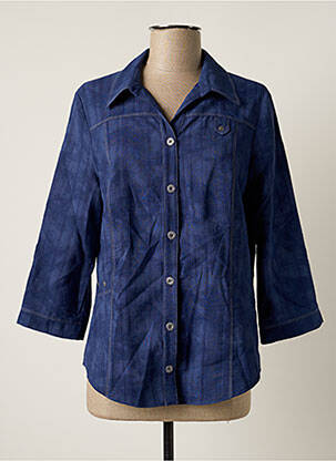 Chemisier coupe cintrée manches 3/4 bleu GUY DUBOUIS femme
