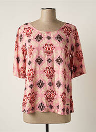 Blouse imprimé fleurs manches courtes rose AGATHE & LOUISE femme