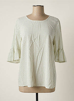 Blouse tissage popeline manches 3/4 vert JENSEN femme