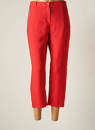 Pantalon 7/8 fermeture zippée sous rabat boutonné taille normale rouge CHRISTINE LAURE femme