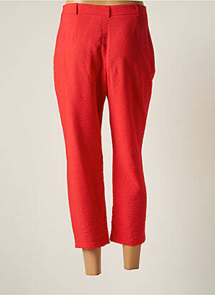 Pantalon 7/8 fermeture zippée sous rabat boutonné taille normale rouge CHRISTINE LAURE femme