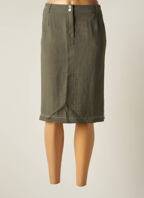Jupe mi-longue coupe droite vert CHRISTINE LAURE femme