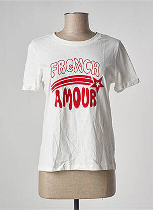 T-shirt coupe droite manches courtes blanc ONLY femme