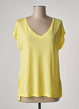 T-shirt jaune LOVE BY MD pour femme