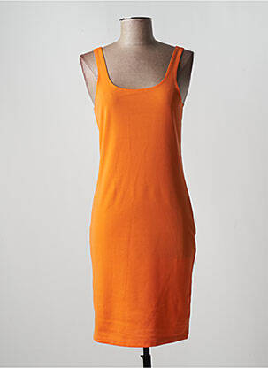 Robe mi-longue col rond fines bretelles orange ONLY femme