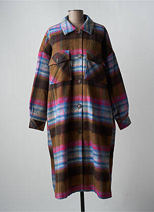 Manteau long poches sans capuche vert ONLY femme