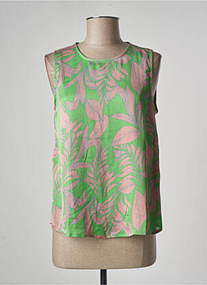 Top sans manche sans manche vert ONLY femme