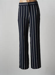 Pantalon large tissage crêpe taille haute bleu SCHOOL RAG femme
