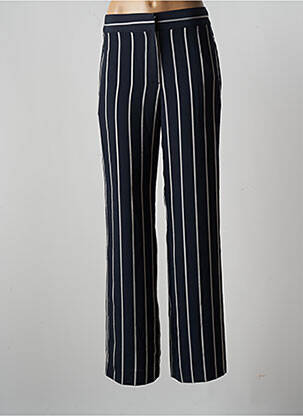 Pantalon large tissage crêpe taille haute bleu SCHOOL RAG femme