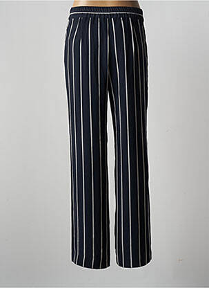 Pantalon large tissage crêpe taille haute bleu SCHOOL RAG femme