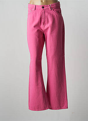 Jean coupe flare coupe droite évasée sur le bas taille haute rose ONLY femme