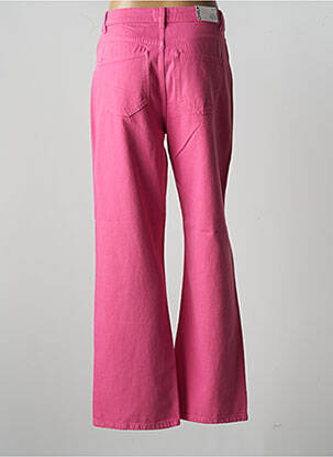Jean coupe flare coupe droite évasée sur le bas taille haute rose ONLY femme