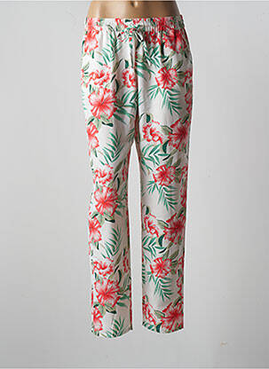 Pantalon droit tissage crêpe taille normale vert ONLY femme