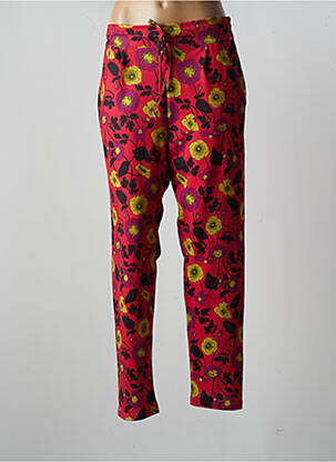 Pantalon droit stretch taille normale rouge LOVE BY MD femme