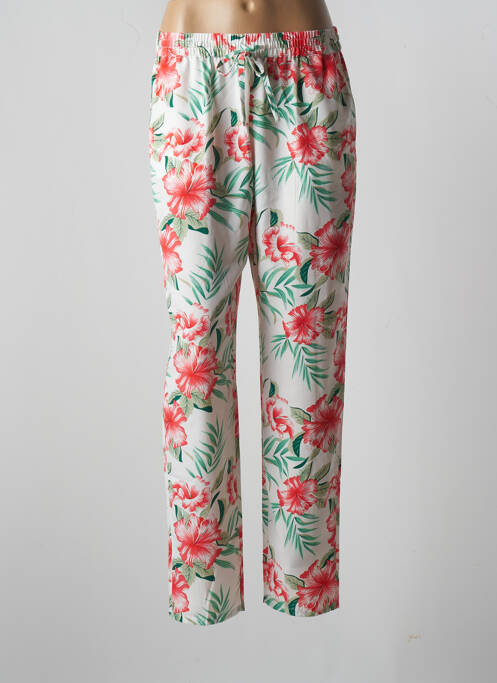 Pantalon droit tissage crêpe taille normale vert ONLY femme